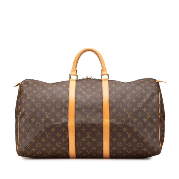 Pre-owned Louis Vuitton Monogram Keepall 55 Brown