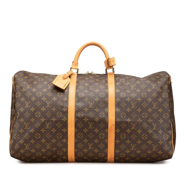 Pre-owned Louis Vuitton Monogram Keepall 60 Brown