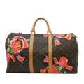 Miniatyrbilde 1 av 10: Pre-owned Louis Vuitton Monogram Roses Keepall 50 Brown
