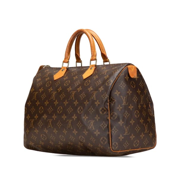 Pre-owned Louis Vuitton Monogram Speedy 35 Brown