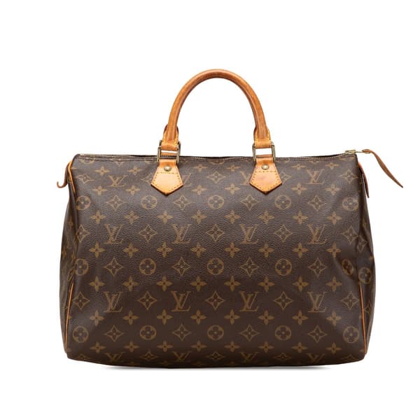 Pre-owned Louis Vuitton Monogram Speedy 35 Brown