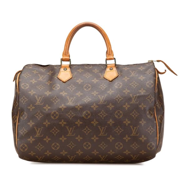 Pre-owned Louis Vuitton Monogram Speedy 35 Brown