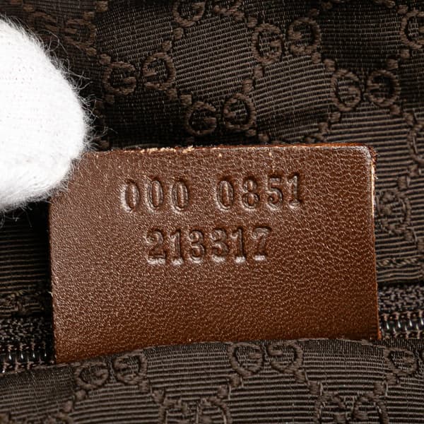 Pre-owned Gucci Canvas Web Boston Brown