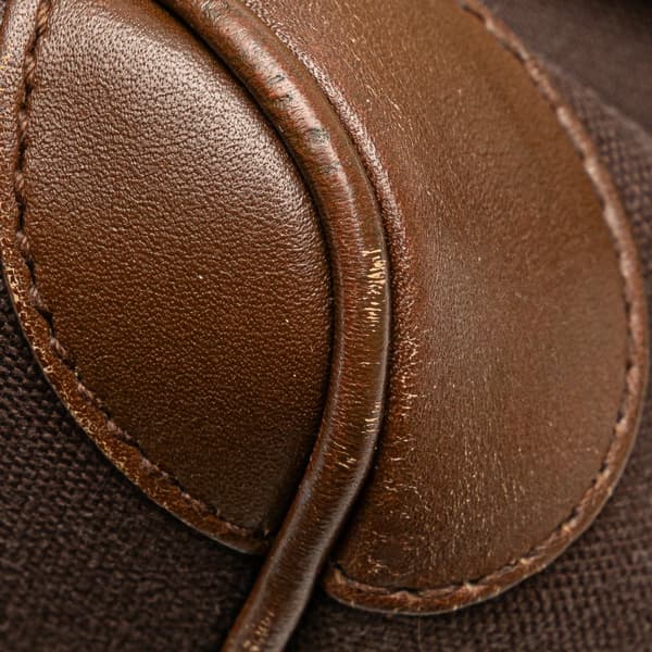 Pre-owned Gucci Canvas Web Boston Brown