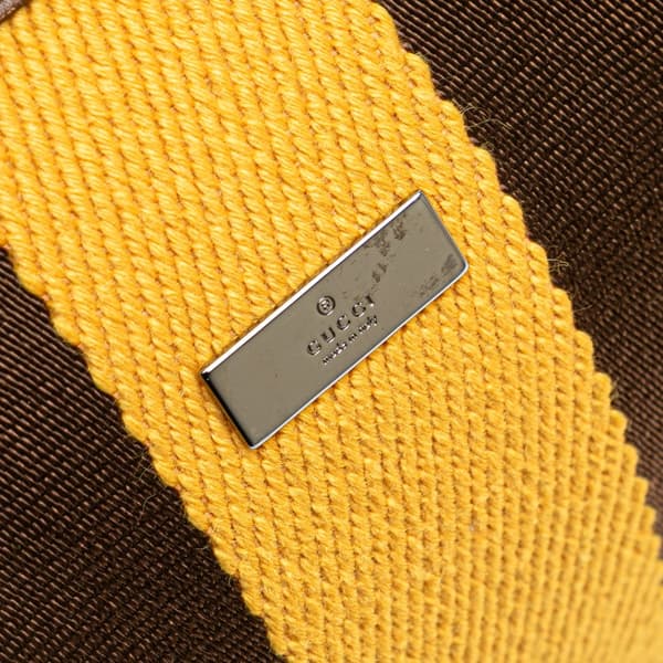 Pre-owned Gucci Canvas Web Boston Brown