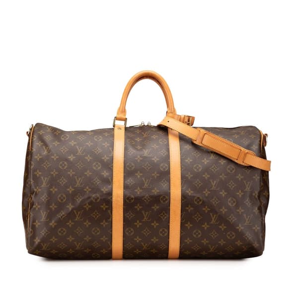 Pre-owned Louis Vuitton Monogram Keepall Bandouliere 55 Brown