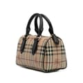 Miniatyrbilde 2 av 10: Pre-owned Burberry Small Haymarket Check Coated Canvas Chester Bowling Bag Brown