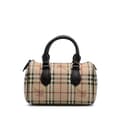 Miniatyrbilde 1 av 10: Pre-owned Burberry Small Haymarket Check Coated Canvas Chester Bowling Bag Brown