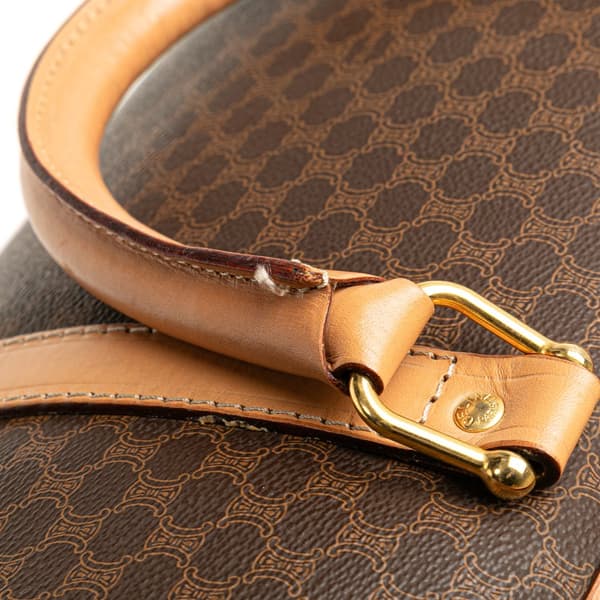 Pre-owned Celine Macadam Coated Canvas Travel Bag Brown