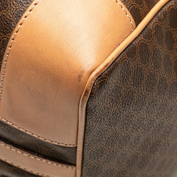 Pre-owned Celine Macadam Coated Canvas Travel Bag Brown