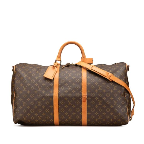 Pre-owned Louis Vuitton Monogram Keepall Bandouliere 60 Brown