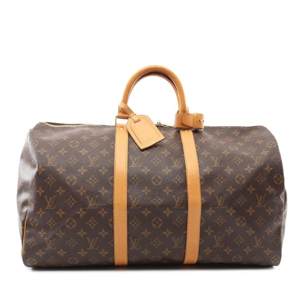 Pre-owned Louis Vuitton Monogram Keepall 50 Brown