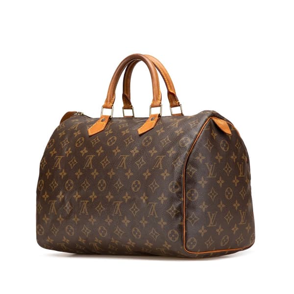 Pre-owned Louis Vuitton Monogram Speedy 35 Brown