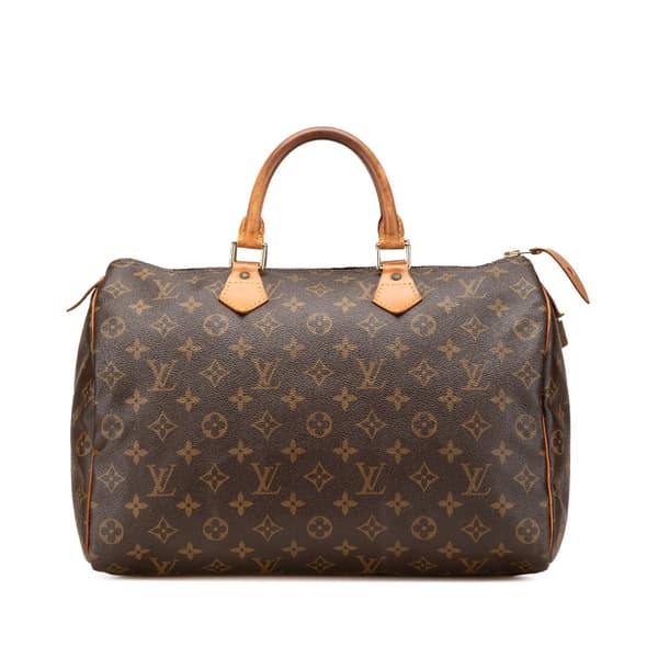 Pre-owned Louis Vuitton Monogram Speedy 35 Brown