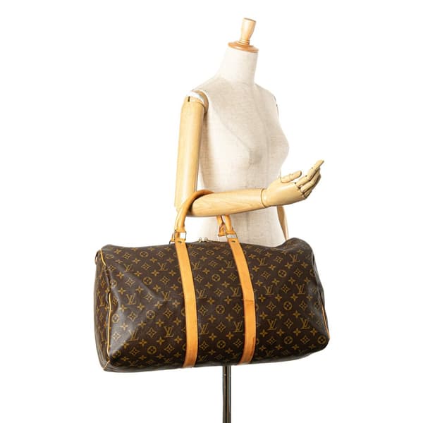 Pre-owned Louis Vuitton Monogram Keepall 50 Brown