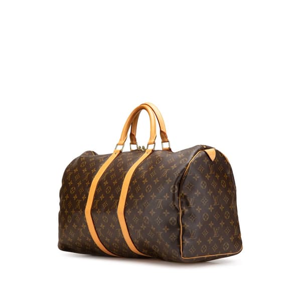 Pre-owned Louis Vuitton Monogram Keepall 50 Brown