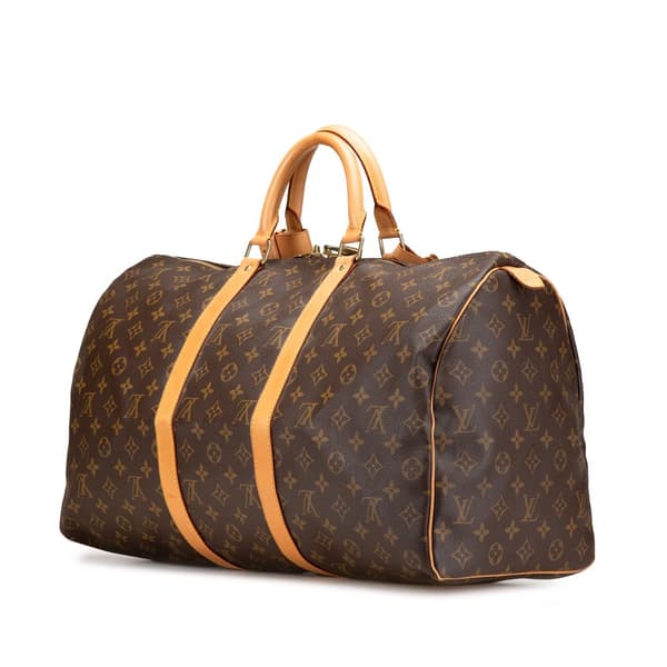 Pre-owned Louis Vuitton Monogram Keepall 50 Brown