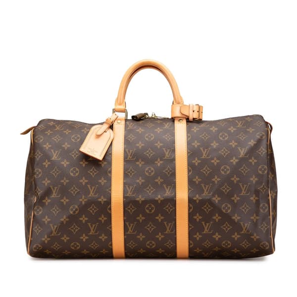 Pre-owned Louis Vuitton Monogram Keepall 50 Brown