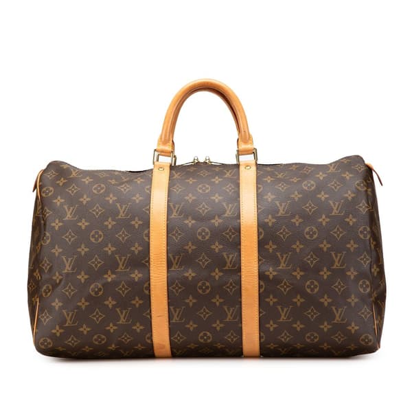 Pre-owned Louis Vuitton Monogram Keepall 50 Brown