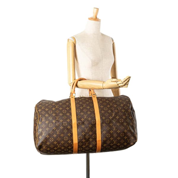 Pre-owned Louis Vuitton Monogram Keepall 55 Brown