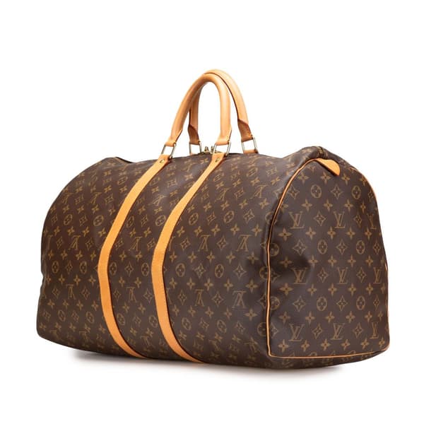 Pre-owned Louis Vuitton Monogram Keepall 55 Brown