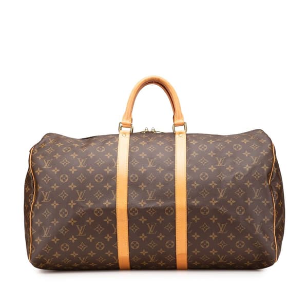 Pre-owned Louis Vuitton Monogram Keepall 55 Brown