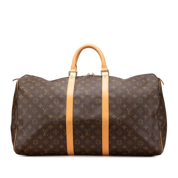 Pre-owned Louis Vuitton Monogram Keepall 55 Brown