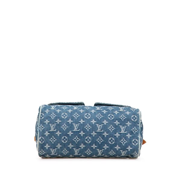 Pre-owned Louis Vuitton Monogram Denim Neo Speedy 30 Blue