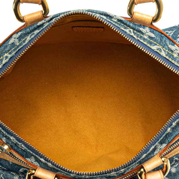 Pre-owned Louis Vuitton Monogram Denim Neo Speedy 30 Blue
