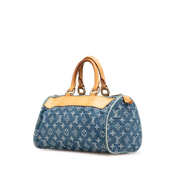 Pre-owned Louis Vuitton Monogram Denim Neo Speedy 30 Blue