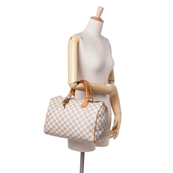 Pre-owned Louis Vuitton Damier Azur Speedy 30 White