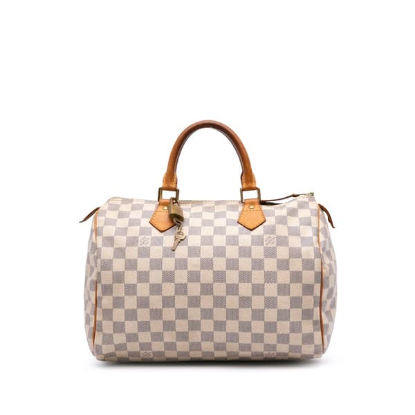 Pre-owned Louis Vuitton Damier Azur Speedy 30 White