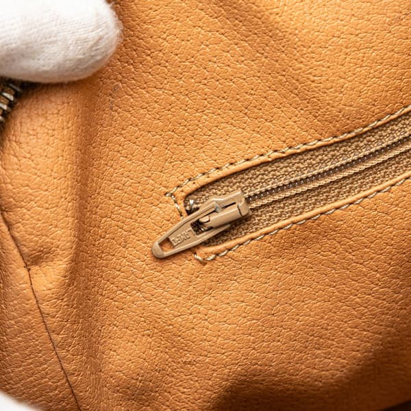 Pre-owned Celine Macadam Coated Canvas Boston Bag Brown