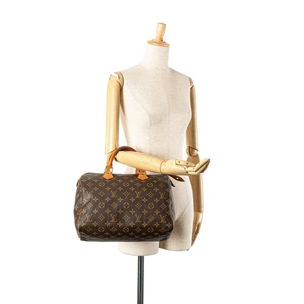 Pre-owned Louis Vuitton Monogram Speedy 30 Brown
