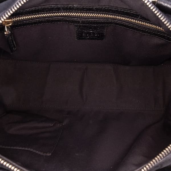 Pre-owned Gucci GG Canvas Charmy Boston Bag Black