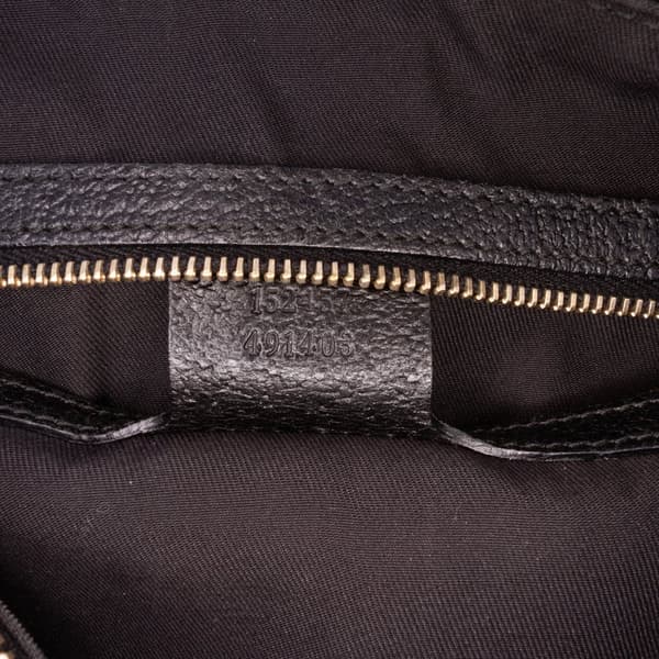 Pre-owned Gucci GG Canvas Charmy Boston Bag Black