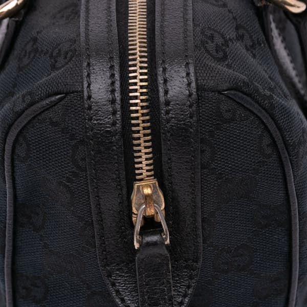 Pre-owned Gucci GG Canvas Charmy Boston Bag Black