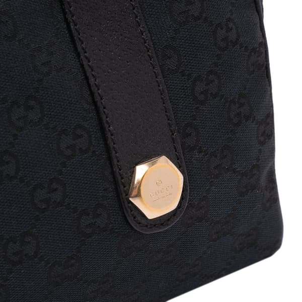 Pre-owned Gucci GG Canvas Charmy Boston Bag Black