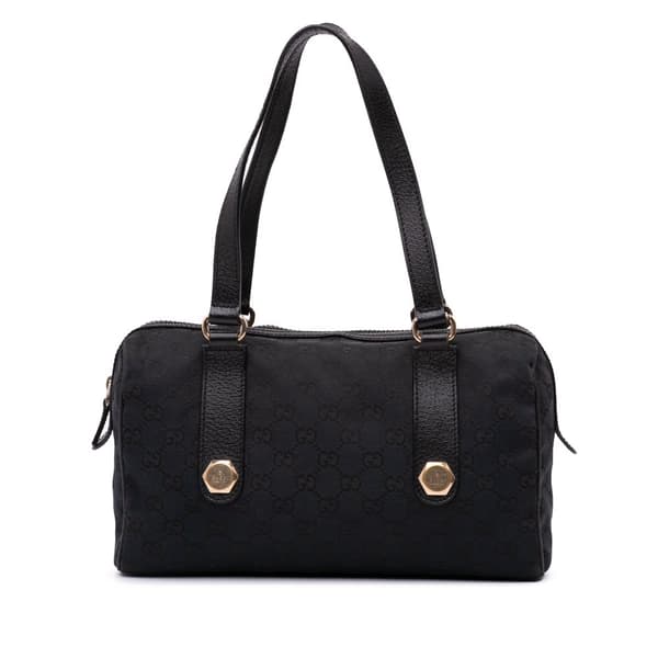 Pre-owned Gucci GG Canvas Charmy Boston Bag Black