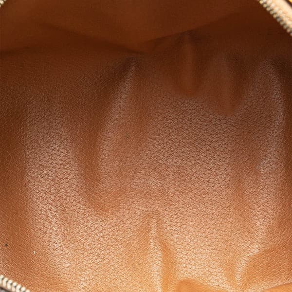 Pre-owned Celine Macadam Coated Canvas Boston Bag Brown