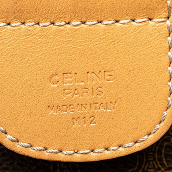 Pre-owned Celine Macadam Coated Canvas Boston Bag Brown