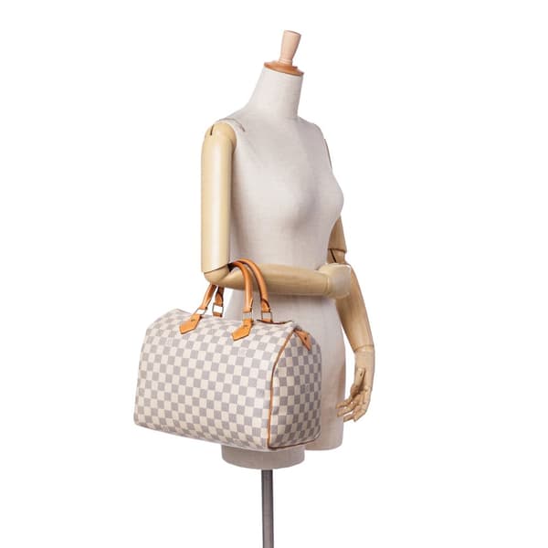 Pre-owned Louis Vuitton Damier Azur Speedy 30 White