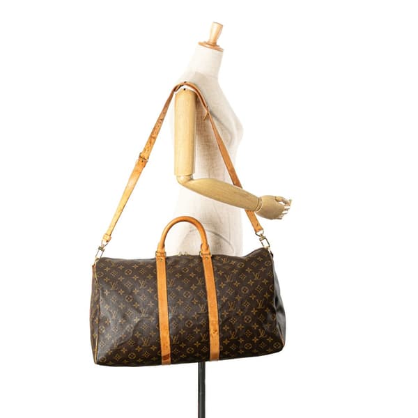Pre-owned Louis Vuitton Monogram Keepall Bandouliere 50 Brown