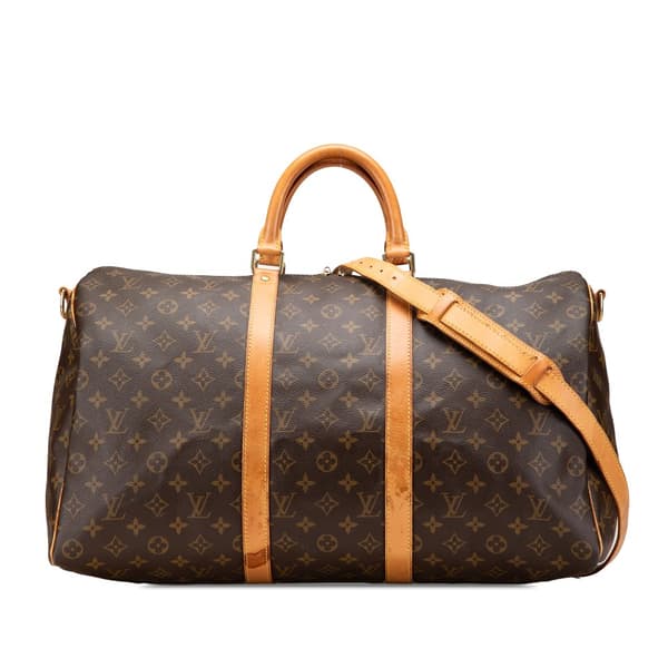 Pre-owned Louis Vuitton Monogram Keepall Bandouliere 50 Brown