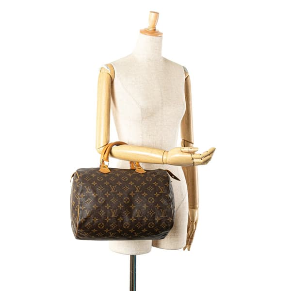 Pre-owned Louis Vuitton Monogram Speedy 30 Brown