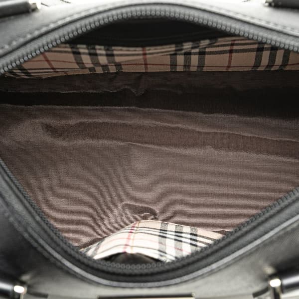 Pre-owned Burberry Leather Boston Bag Black