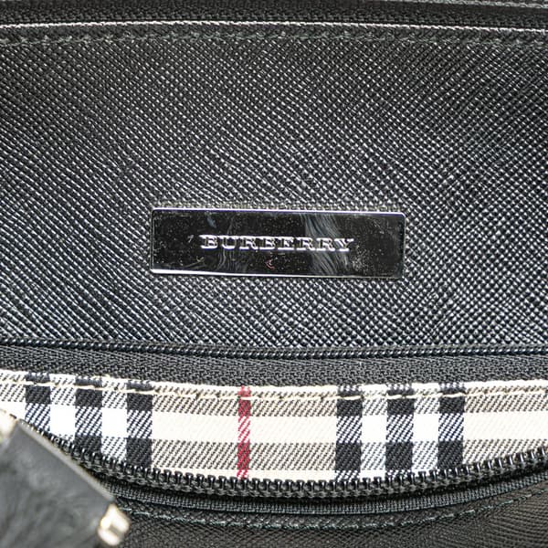 Pre-owned Burberry Leather Boston Bag Black