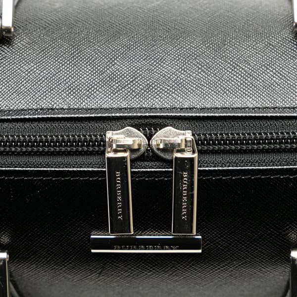 Pre-owned Burberry Leather Boston Bag Black