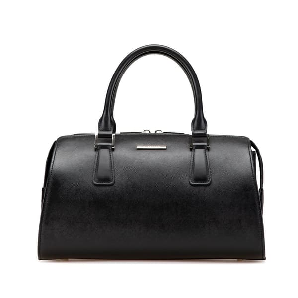 Pre-owned Burberry Leather Boston Bag Black