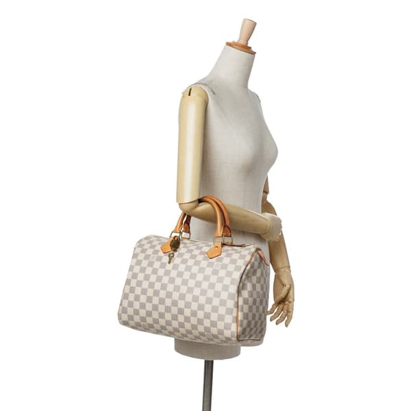 Pre-owned Louis Vuitton Damier Azur Speedy 30 White